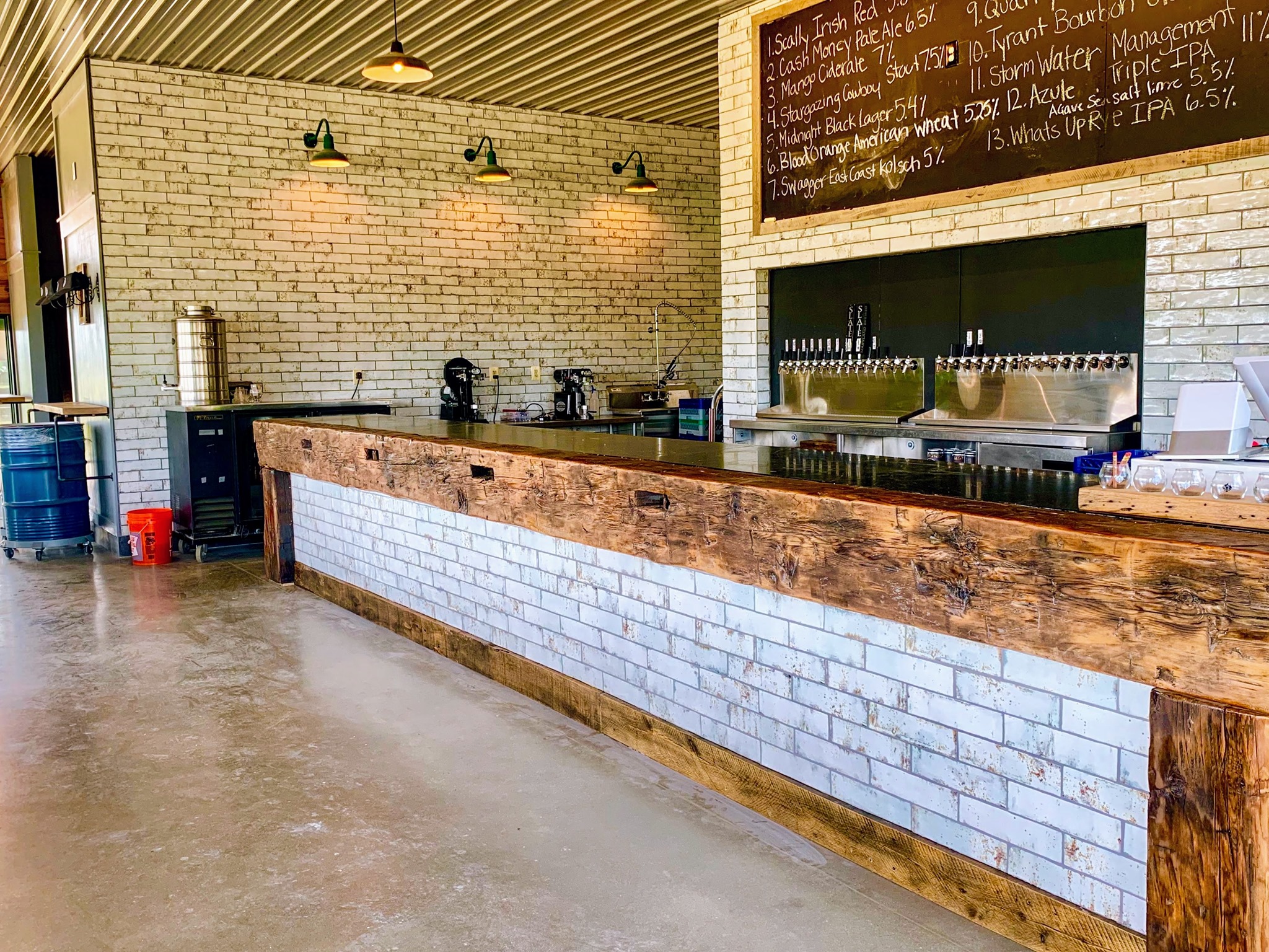 Interior of Slate Farm Brewery, bar area