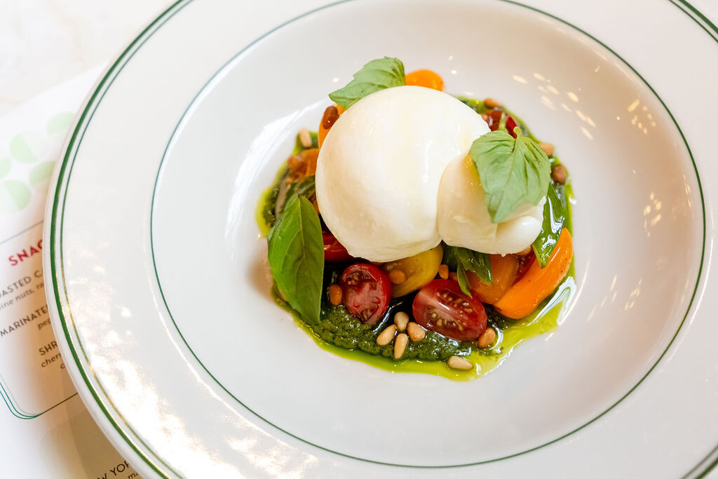 a plate of Burrata