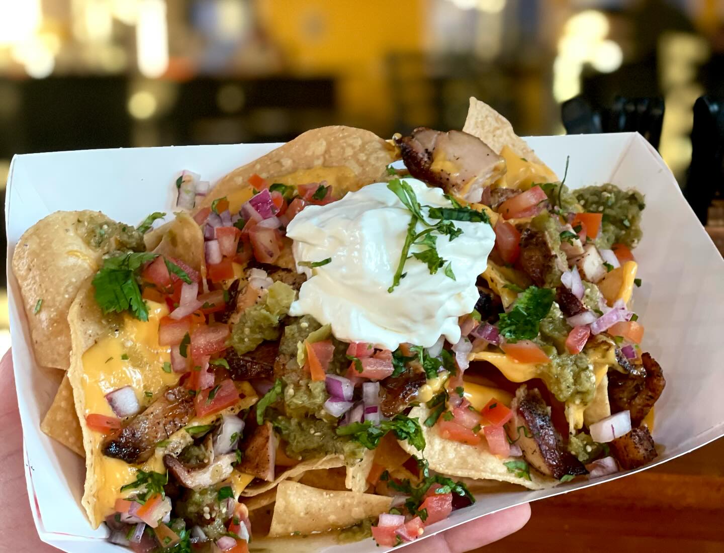 a plate of nachos