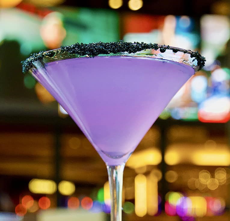 a purple cocktail