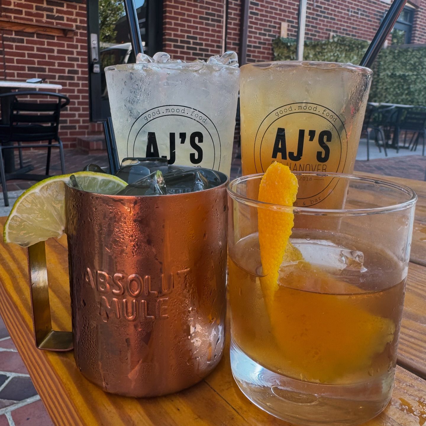 a caramel apple mule, a dole whip crush, a maple old fashioned, and a spiced apple fizz