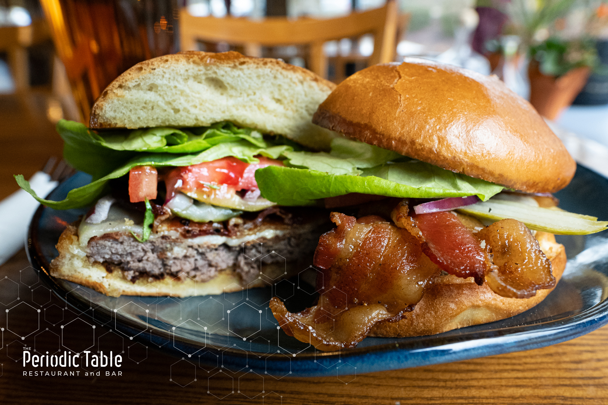 a burger on a plate