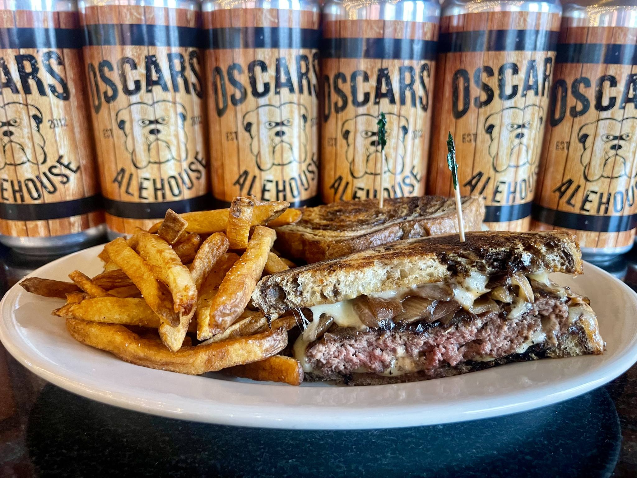 a patty melt with fries