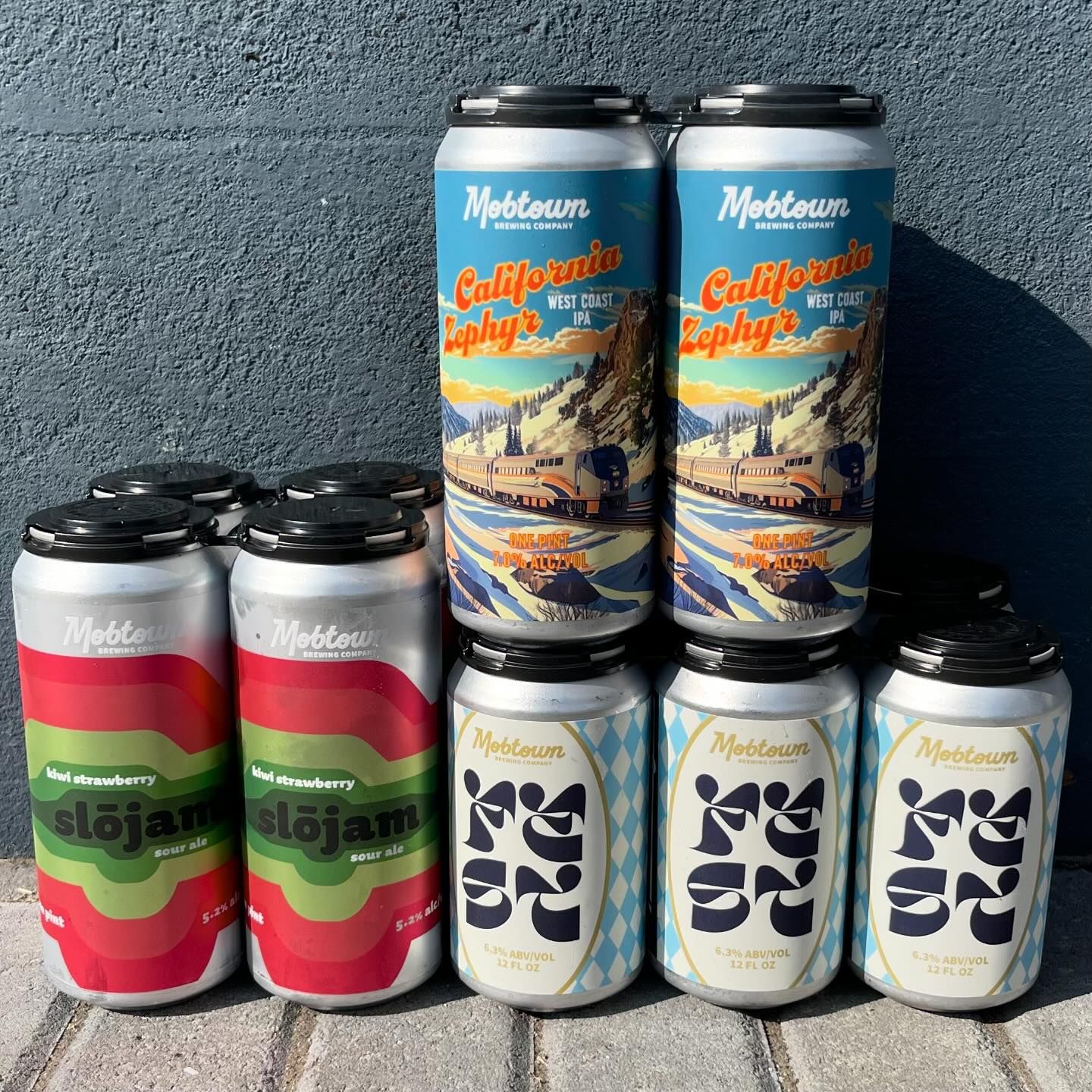 several cans of different mobtown beers