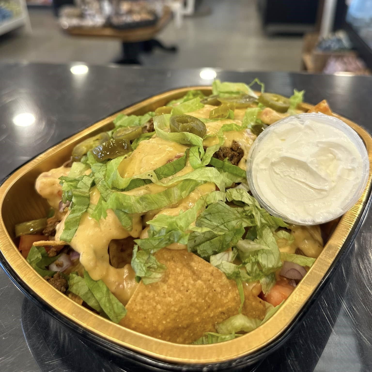 a bowl of cowboy nachos