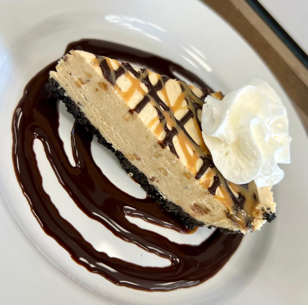 a slice of Reese's Chocolate Peanut Butter Pie