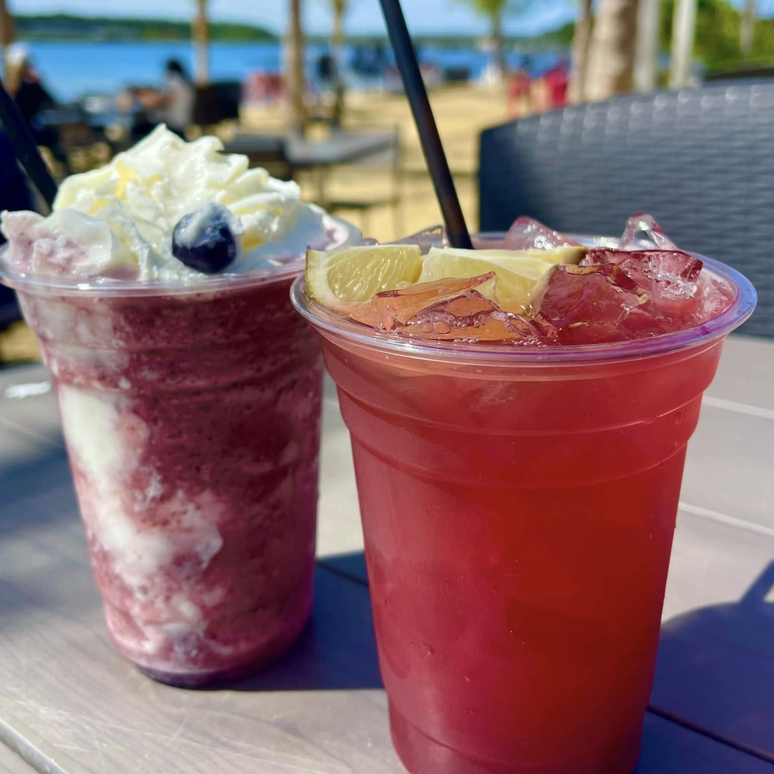 a Purple Pina Colada and a Blackberry Margarita