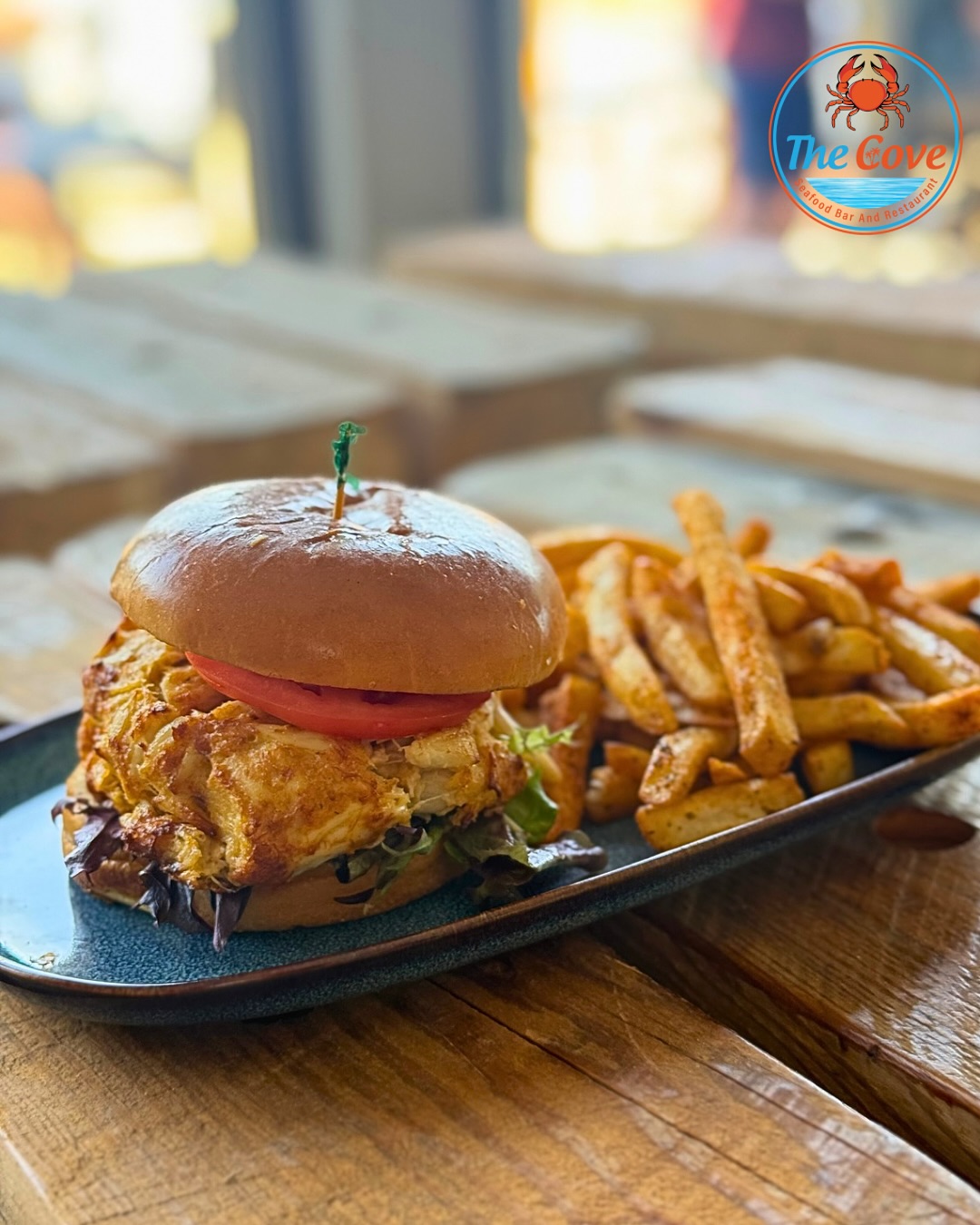 a burger with fries