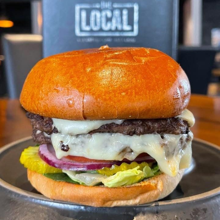 a burger on a plate